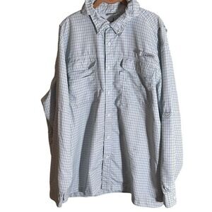 Habit Green Blue Check Long Sleeve Sports Fishing Shirt 40% Solar Factor‎ 2XL